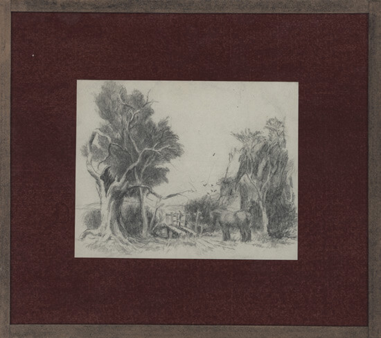 Victor Hume Moody - Horse and trees