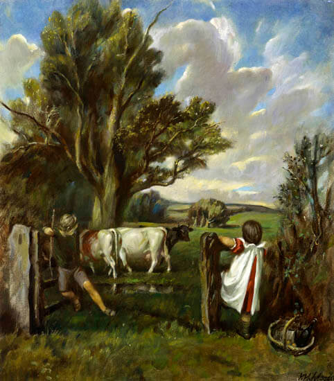Victor Hume Moody - Milking Time