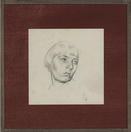 Victor Hume Moody - Portrait of a girl looking to the right