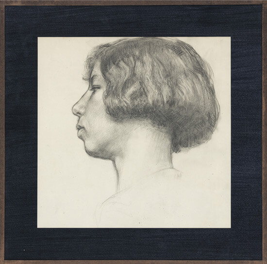Victor Hume Moody - Profile portrait of a girl