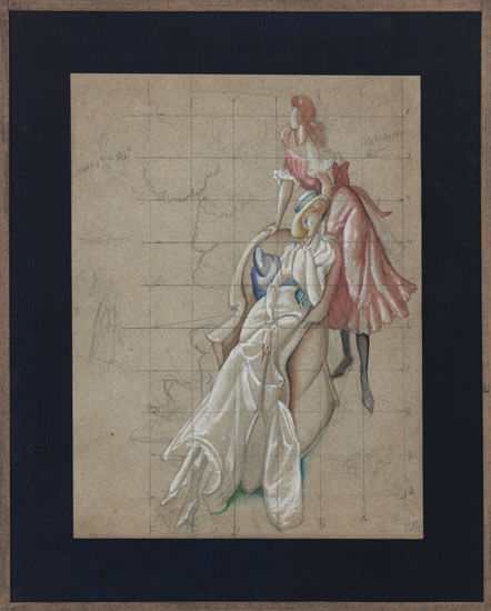 Victor Wood - Seated lady wearing a boater