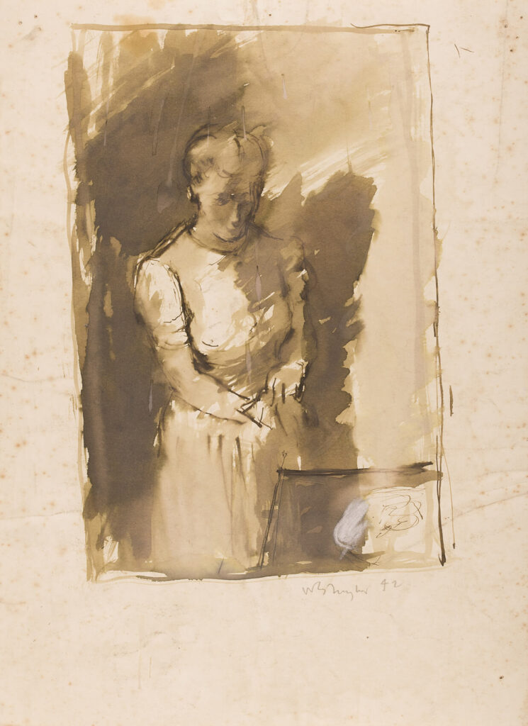 William S Taylor - Study for Audrey putting on gloves