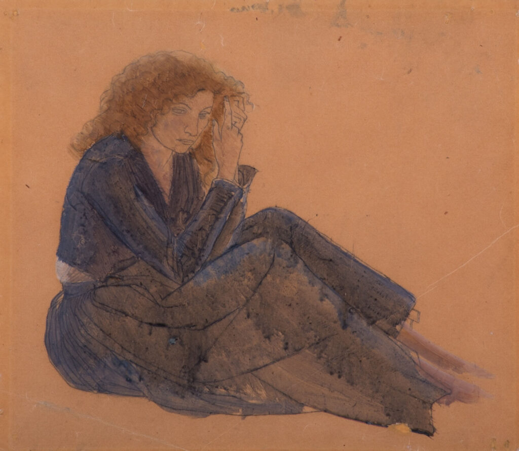 Winifred Knights - Colour Study for Foreground Figure of Woman Combing her Hair