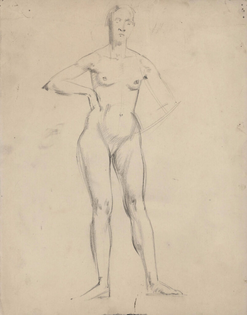 Winifred Knights - Full length standing nude