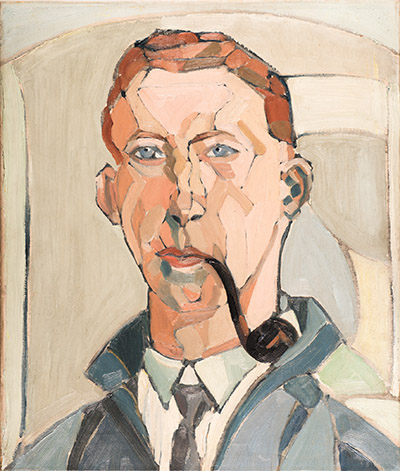 Karl Hagedorn (1889-1969), Self-portrait with Pipe