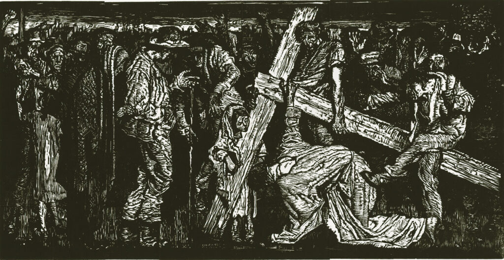 Jesus Falls Below the Cross