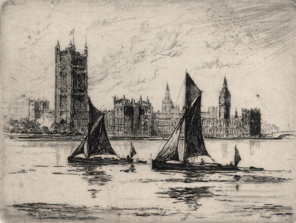 Sailing boats in from of The Houses of Parliament