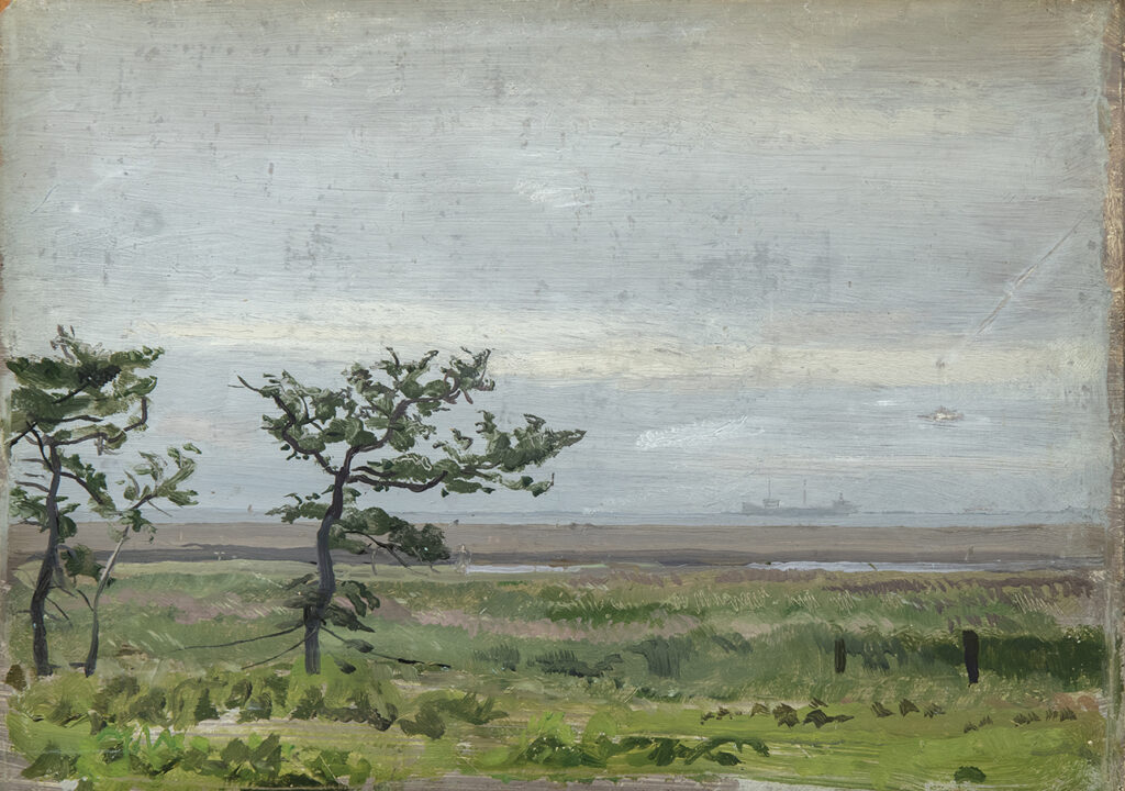 boat at sea by Stephen Bone