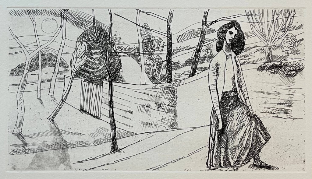 Figure in Landscape (The artist's wife, Audrey Wallace)