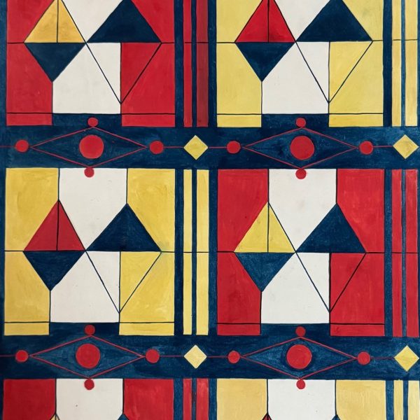 Amey Finney red yellow indigo grid