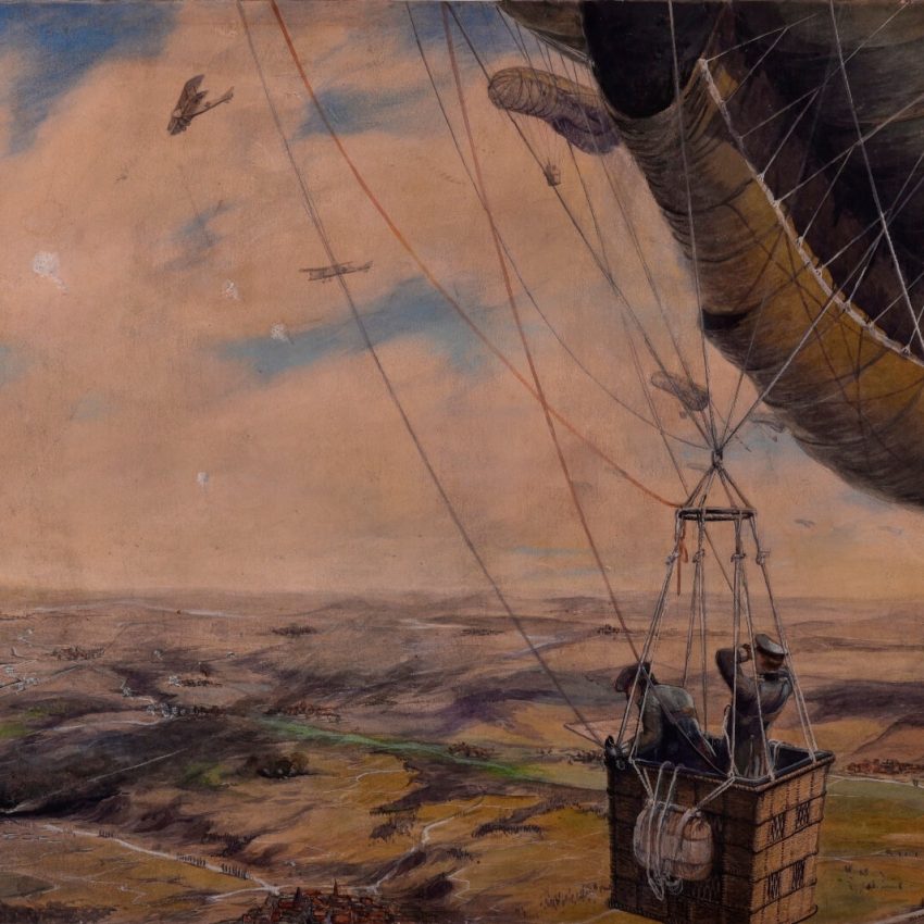 Curt Rüschhoff - German observation balloons recording the position of the Allied forces on the Somme