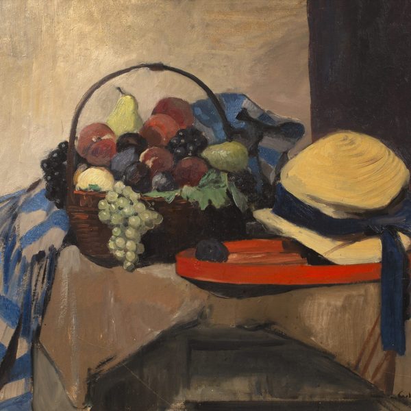 Gastave Louis Jaulmes - Still life with hat and shawl